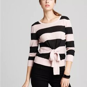Moschino Black and Pink Striped Knit Top